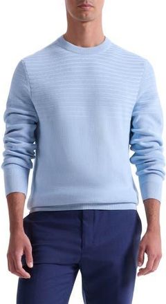 Bugatchi Mixed Stitch Cotton Crewneck Sweater in Ice at Nordstrom Rack, Size Xx-Large
