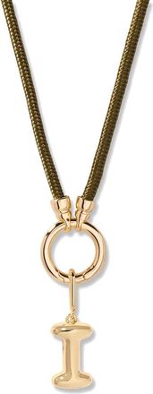 Brook & York Kai Initial Charm Necklace in Gold/Olive I at Nordstrom