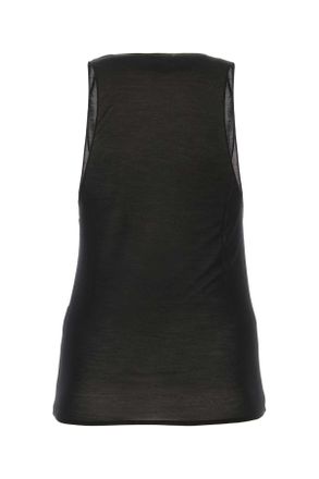 Saint Laurent Zwarte Zijde Tanktop