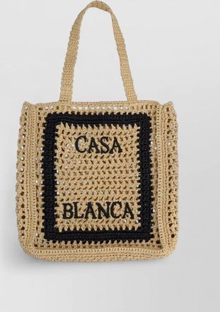 Casablanca logo tote bag crochet square design