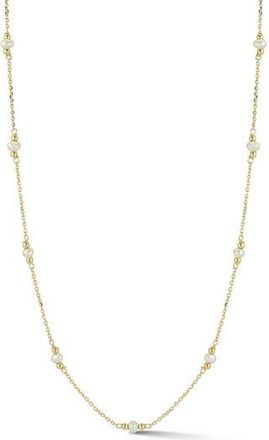 Ember Fine Jewelry Freshwater Pearl Station Necklace in Gold at Nordstrom Rack