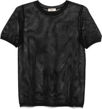 Herno T-shirt in maglia traforata - Nero