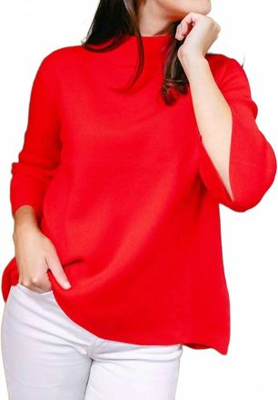Fate Mock Neck Pullover Sweater In Red