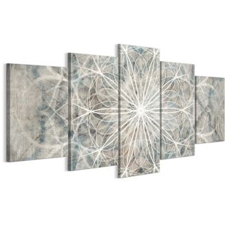 OEM Cuadro Sobre Lienzo Italiano De 100 X 50 Cm, Pent&aacute;ptico, Estilo Boho, Fondos Y Estampados. Cuadro Sobre Lienzo Italiano De 150 X 75 Cm, Pent&aacute;ptico, Es