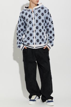Casablanca Wool Cardigan With Hood, Mens, Blue