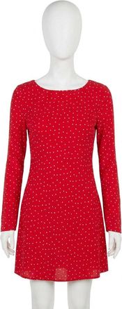 Z Supply Campbell Dot Crepe Mini Dress In Kiss Me Red