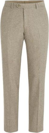 Oscar Jacobson Dandy Broeken - Heren - Nette broeken - Beige - S - Wol - Broeken