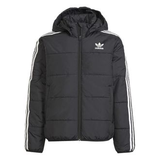 adidas Originals Boys Boys Juniors Adicolor Padded Jacket in Black-White - Size 9-10Y