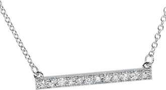 Pompeii3 1/2ct Bar Pendant Diamond Necklace in 14K White Gold (Not Enhanced) 1.2 Wide