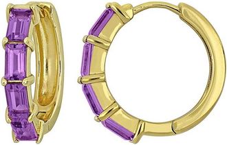 Rina Limor Silver 2.45 Ct. Tw. Amethyst Huggie Earrings