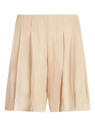 Liu Jo pleated shorts - women - Viscose/Polyester/Spandex/Elastane - 38 - Neutrals