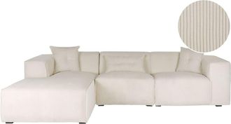 Beliani Sof&aacute; de 3 plazas 3 personas de tejido blanco