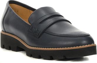 Vionic Womens Vionic Cheryl II I7819L9401 Penny Loafers Navy Leather Shoes HAWK2340