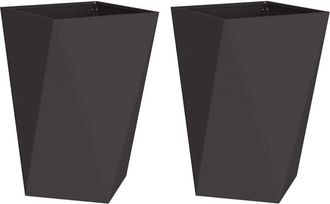 vidaXL Planter 2 pcs Black 50 x 50 x 75 cm Steel vidaXL