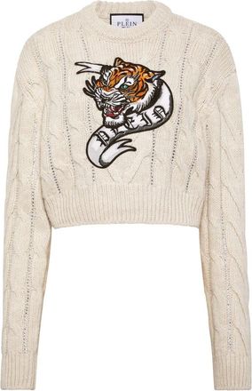 Philipp Plein Dames, Truien, Wit, Maat: XL Wol