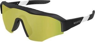 Gucci Accessoires, Heren, Zwart, ONE Size, Nylon, Masker Zonnebrillen