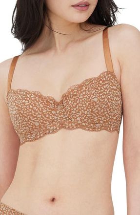 Skarlett Blue Rouse Full Coverage Lace Balconette Bra in Ginger/ivory at Nordstrom, Size 30Ddd