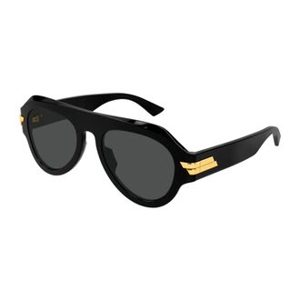 Bottega Veneta Mitre Aviator Zonnebril - unisex - Accessoires - Zwart - Maat: 53 MM Polyamide
