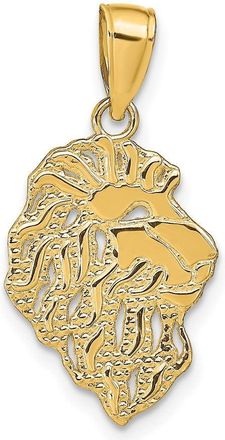 Diamond2Deal 14k Yellow Gold Lion Head Pendant