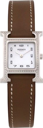 Herm&egrave;s Womens Heure H Diamond Watch (Authentic Pre-Loved)