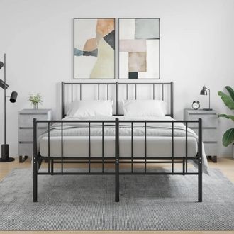 vidaXL Vidaxl - Mesitas Noche 2 Uds Madera Ingenier&iacute;a Gris Hormig&oacute;n 40x35x69 Cm