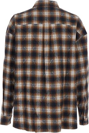 Juun.J Mens Multicolor Check Motif Shirt Cotton