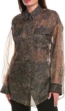 Brunello Cucinelli Beige Silk Womens Shirt