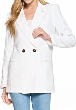 FORE COLLECTION Nicole Linen Blazer In White