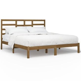 Berkfield Home Bed Frame Honey Brown Solid Wood 200x200 cm