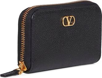 Valentino Garavani Womens Mini Wallet Vlogo Signature Black Calf Leather & Purses