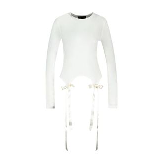 Simone Rocha Bow-Tail Long Sleeve T-Shirt - White