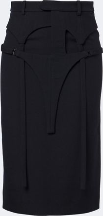 Jean Paul Gaultier Layered virgin wool pencil skirt