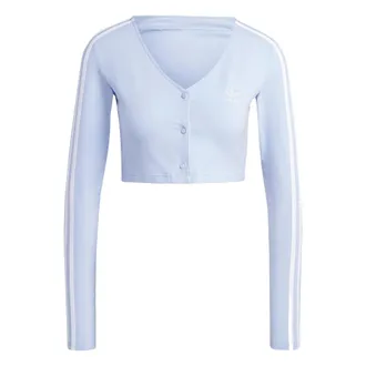 adidas (WMNS) adidas Adicolor Classics 3-Stripes Long Sleeve Polo Asia Sizing Blue IC5474