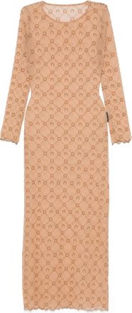 Marine Serre Abito Monogram in rete - Toni neutri