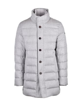 Duno Grey Quilted Orlando Prato Wool-Blend Down Jacket