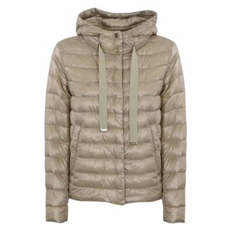 Herno Winter Jackets, female, Beige, Size: 3XL Quilted Puffer Jacket with Hood