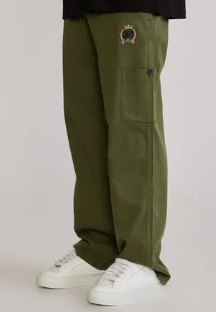 Siksilk Mens Khaki Green Baggy Cargos XXL