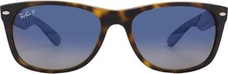 Ray-Ban Ray Ban New Wayfarer Polarized Blue Gradient Square Unisex Sunglasses RB2132 865/78 58