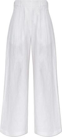 Poss&eacute; Parker Trouser - Dames - Wijde Broeken - Wit - S - Leer - Broeken