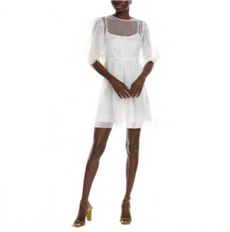Amanda Uprichard Womens Diem Babydoll Mini Dress In White