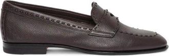 Santoni Womens Leather Penny Loafer in Dark Brown at Nordstrom, Size 5.5