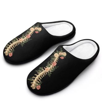Generic Spine Anatomy Mens House Slippers Memory Foam Washable Cotton Slip on Home Shoes