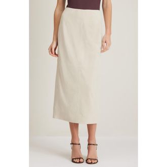 Nordstrom Suede Midi Skirt in Beige Oatmeal at Nordstrom, Size Xx-Small