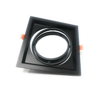 Trade Shop Trade Shop Traesio - Trade Shop - Portafaretto Incasso Ar111 Quadrato Supporto Per Faretti Illuminazione P-ar111-1 - Negro