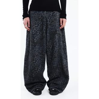 Jaded London Leopard Print Monster Sweatpants in Charcoal at Nordstrom, Size Xx-Large