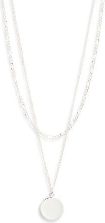 Nordstrom Rack Demi Fine Layered Pendant Necklace in Silver at Nordstrom Rack