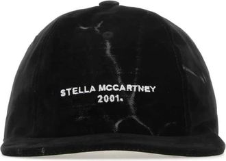 Stella McCartney Velvet Baseball Cap - Dames - Petten - Zwart - 57 CM - Accessoires