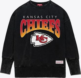 Mitchell & Ness Womens Mitchell & Ness Black Kansas City Chiefs Delineate Mineral Wash Crewneck Sweatshirt at Nordstrom, Size X-Large