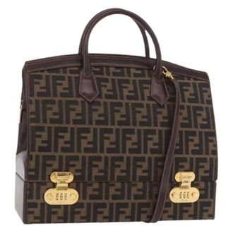 Fendi Pre-owned Handbags, female, Brown, Size: ONE SIZE Pre-owned Zucca Canvas Hand Bag