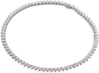 Anabela Chan 18kt white gold Eternity Heart diamond necklace - women - 18K Gold & Rhodium Vermeil/Lab-Grown Simulated White Diamond - One Size